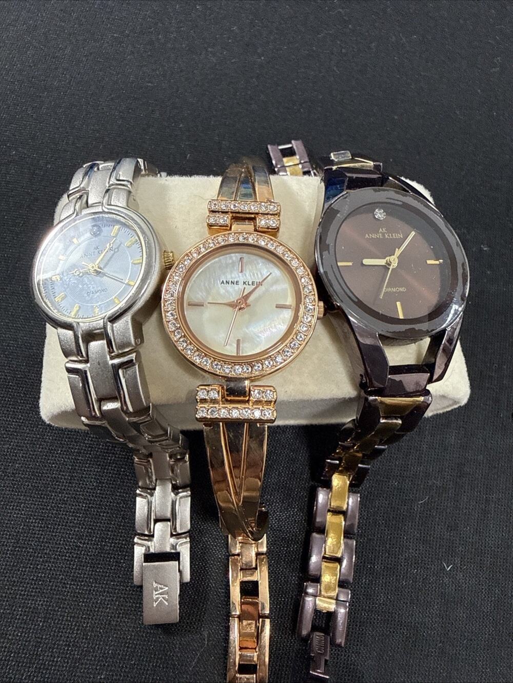 3 Anne Klein Watches All Have A New Battery All 3 In Great Condition! (B24)